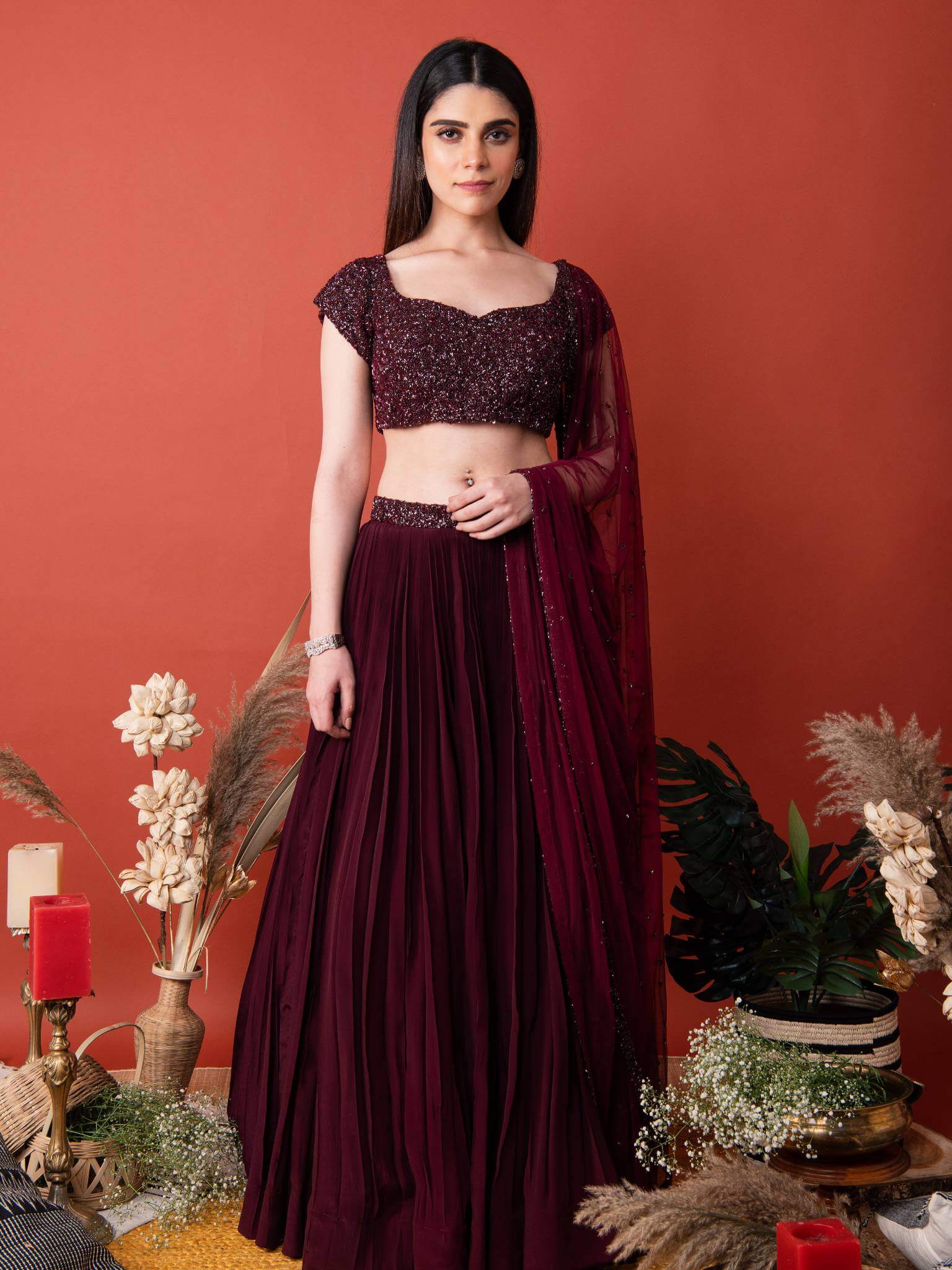 Shop Pleated Lehenga Skirt for Women Online from India's Luxury Designers  2024